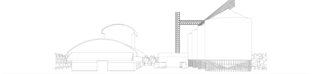 3D illustration of industrial project