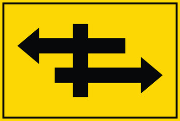 Divided Highway Road Traffic Sign