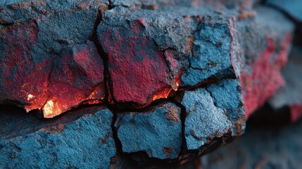 Close-up of colorful, fractured rock formations