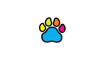 Paw illustration logo on a white background. Animal care concept