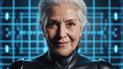 Artificial intelligence concept showing a human face and upper body transforming into glowing blue data blocks and grid lines, symbolizing digital identity, technology, and virtual reality - Powered by Adobe