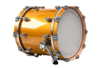 Bass drum percussion musical instrument isolated on transparent background