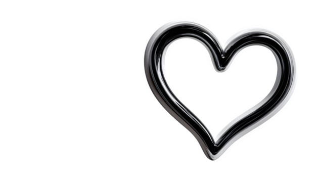 Abstract minimalist child’s heart outline representing compassion and remembrance for Truth and Reconciliation Day isolated on white background