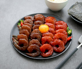 soy sauce marinated shrimp
간장새우장, 양념새우장
