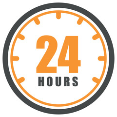 24 Hours Icon Symbol Template – Flat Time Service Vector Design