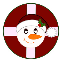 snowman ball Christmas vector illustration