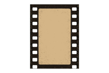 Obraz premium Distressed retro film strip frame border with grunge texture and copy space