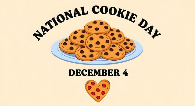 National cookie day concept with cookies on plate