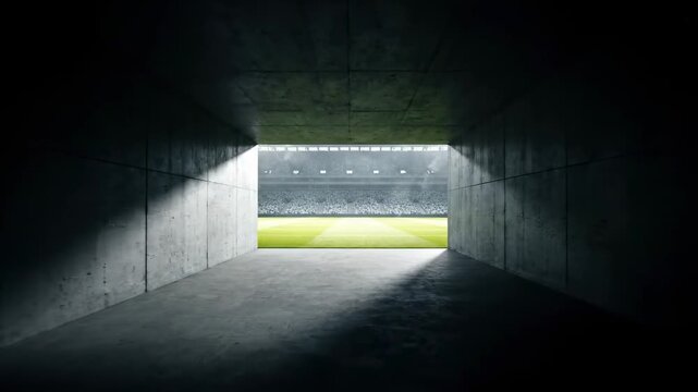 Entering a Grand Sports Stadium - A Players Perspective from the Tunnel to the Field.