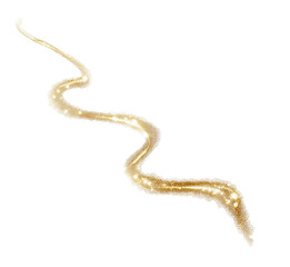 Fototapeta premium Curved golden glitter trail on transparent background for creative design