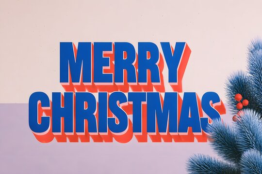 Merry Christmas text radiates joyful warmth ideal for heartfelt holiday celebrations and greetings