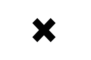 Obraz premium Simple black cross icon on a transparent backdrop for design