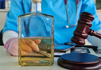 Legal solution to the problem of alcoholism. The court may order referral to a therapeutic and occupational treatment center for alcoholism treatment concept