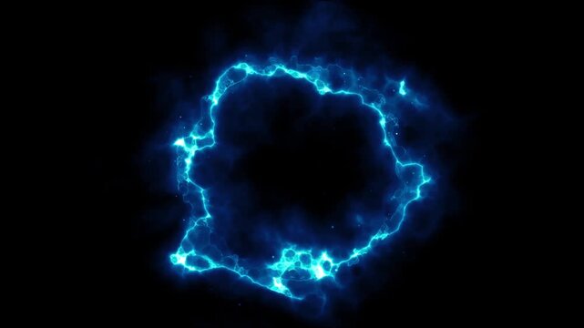 Abstract Energy Circle Background Loop/ Animation of an abstract background with fractal power laser energy circle shining and seamless looping
