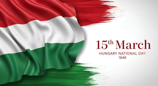 Hungary National Day greeting card. The Hungarian Revolution of 1848. Creative Design Illustration Vector