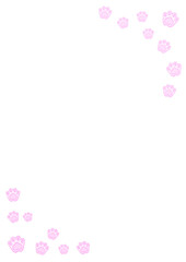 Pink watercolor paw print vertical frame