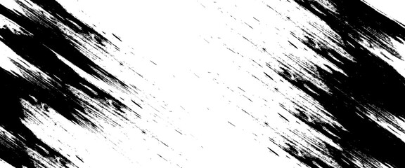 Vector black and white with grunge style, Abstract black and white brush strokes on a canvas with Black ink texture
