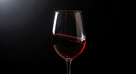 Elegant Glass of Red Wine with Reflection in Dark Setting for Celebrations and Special Occasions