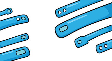 Close Up Of Blue Sewing Needles Against White Background With Motion Blur Effect