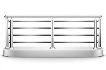 vector icon of chrome handrail with white base in flat design on white background for architecture and interior use