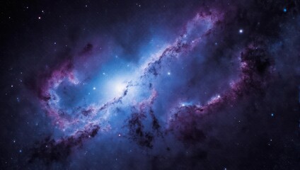 Fototapeta premium Vibrant Nebula in Deep Space with Glowing Stars and Cosmic Dust.