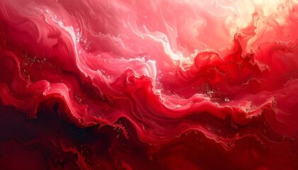 Abstract red wave-like clouds, digitally rendered with light and dark contrasts, swirling textures
