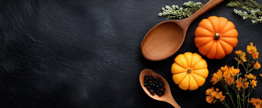 The halloween menu displayed on a charming rustic chalkboard with vibrant seasonal decor