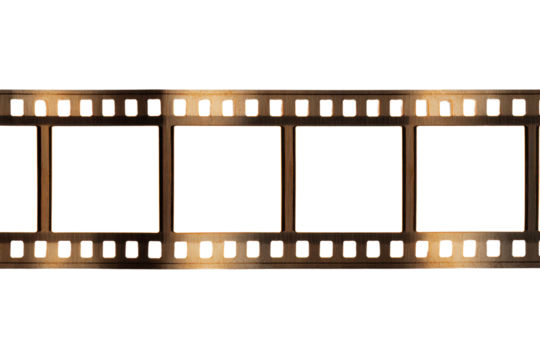 Realistic Film Strip on Transparent Background for Photography and Memories