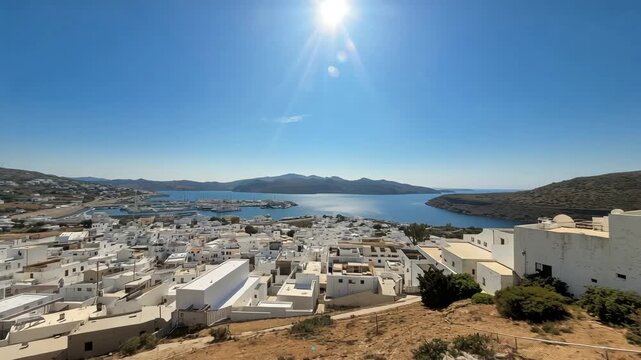 The stunning town of Paros, Greece on a summer day