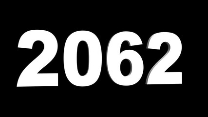 Flipping 3D 2062 dynamic Happy New Year’s celebration symbol ideal holiday greetings business strategy planning motivational goals. Great for celebrations, events, messages, and festivals. 