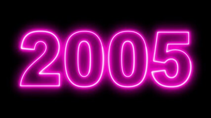 2005 Happy new year 2005 neon animated background greetings happy new year 2005 fireworks neon text . Represents New Year's Eve, celebration, Christmas, countdown, and future concepts. - Powered by Adobe