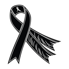 Black Awareness Ribbon, Mourning, Remembrance