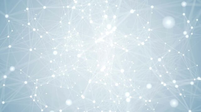 Abstract digital connection moving dots and lines Technology background concept Network structure. 3d loops with green screen