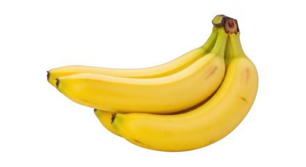 Bright yellow bunch of ripe bananas isolated for fresh food content