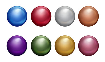 Chromatic Spheres: An array of vibrant and shiny spheres, each boasting a distinct color, float together. A visual symphony of hues.