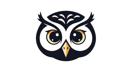 Mysterious glowing owl face icon symbol abstract minimalist art digital graphic