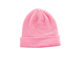 pink beanie or bonnet isolated on transparent background