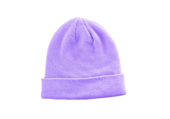 purple beanie or bonnet isolated on transparent background