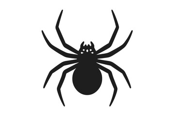 Scary black arachnid silhouette symbol for spooky Halloween decoration and design elements