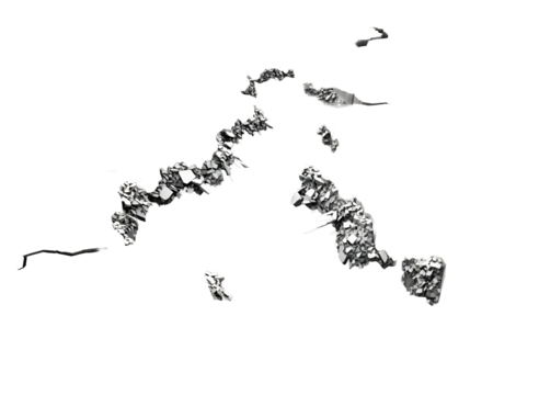 Abstract textured figure in motion isolated on transparent background