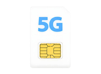 5g sim card isolated on transparent background