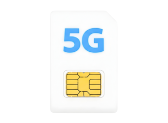 5g sim card isolated on transparent background