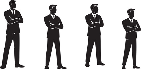  Black Vector Business Team Meeting with Laptop Discussion