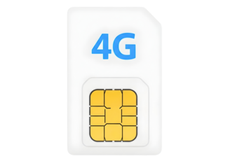 4g sim card isolated on transparent background