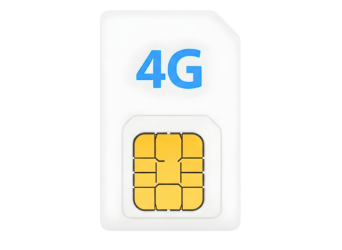 4g sim card isolated on transparent background