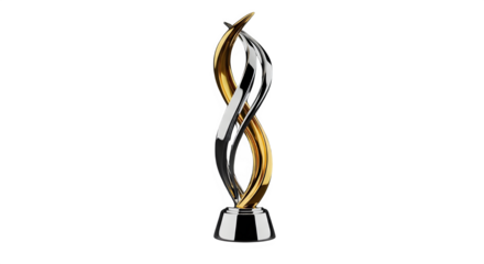 Stunning golden and silver award trophy symbolizing achievement and success, perfect for corporate recognition and celebrating milestones