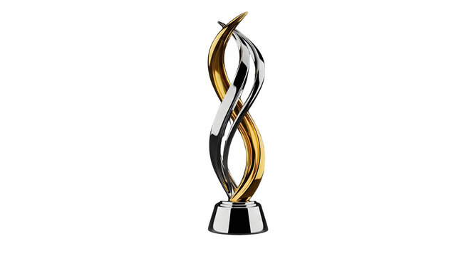 Stunning golden and silver award trophy symbolizing achievement and success, perfect for corporate recognition and celebrating milestones