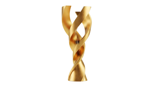 Stunning golden trophy design symbolizing success and achievement in business, sports, or creative arts recognition, elegant gold design