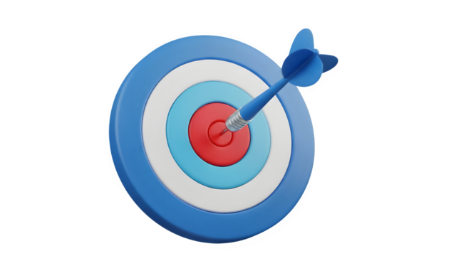 Hit the bullseye with precision focus, target achievement and strategic goals to win with focused strategies and innovative ideas