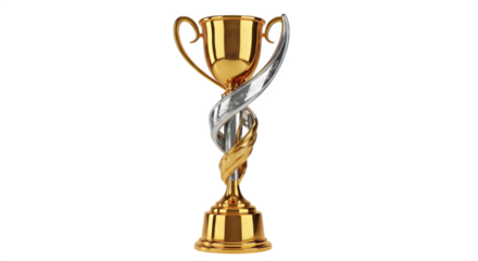 Stunning golden trophy symbolizing victory and achievement, perfect for award ceremonies or celebrating corporate milestones